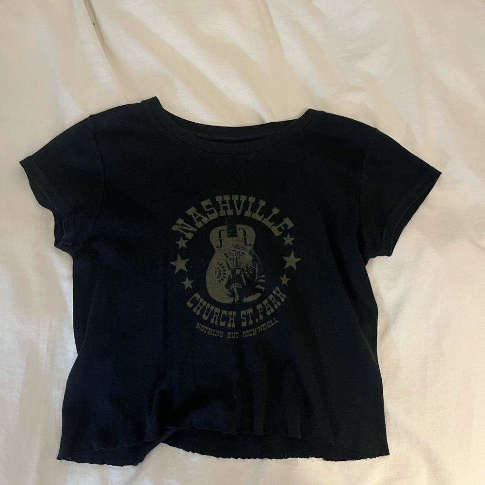 Brandy Melville Black Nashville Graphic Tee